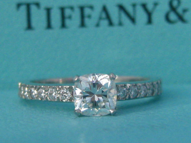 TIFFANY & CO. NOVO ENGAGEMENT WEDDING DIAMOND PLATINUM RING .45CT SIZE 
