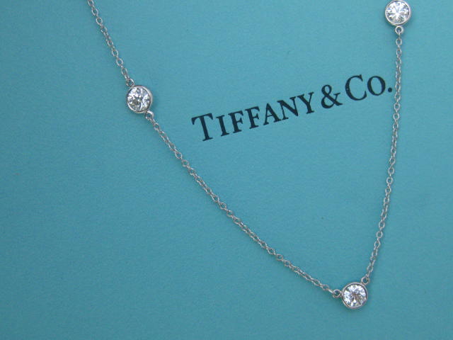 TIFFANY & CO. ELSA PERETTI DIAMOND BY THE YARD PLATINUM NECKLACE 