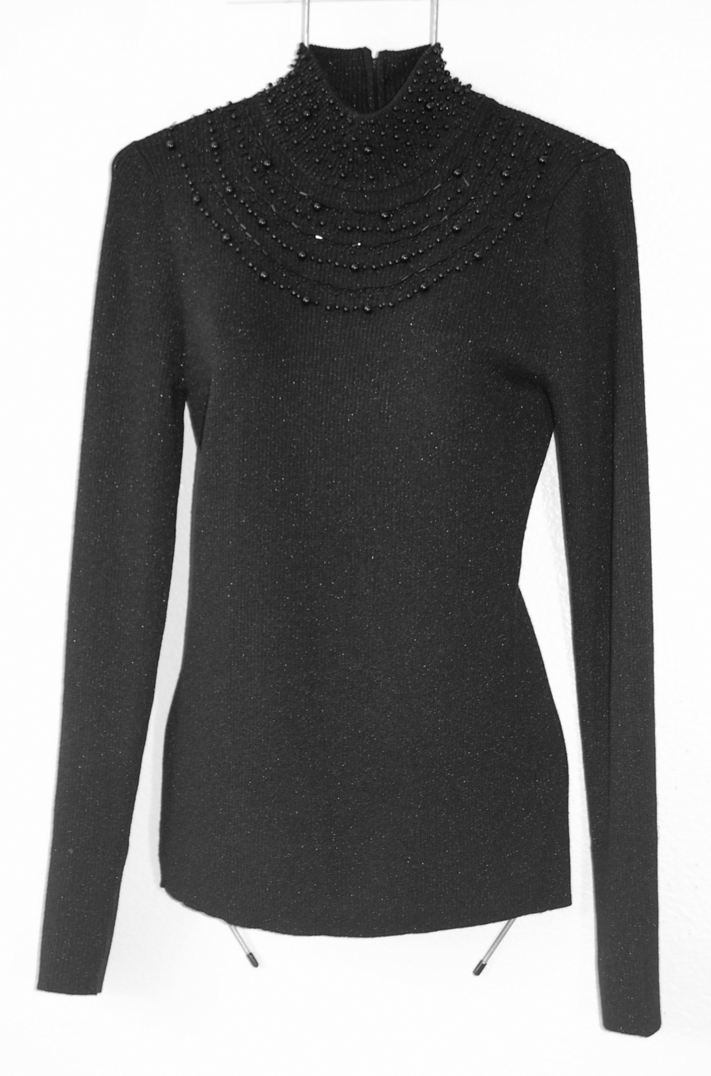 NWT BELLDINI Small Blk Bead Rhinestone Italian Knit Sweater Cardigan Blouse Top | eBay
