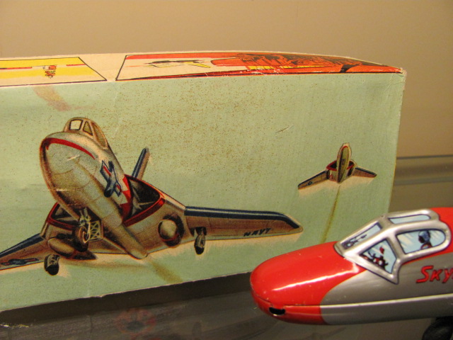 VINTAGE ANTIQUE TIN TOY AIRPLANE DELTA WING JET DOUGLAS SKYRAY 305 W 