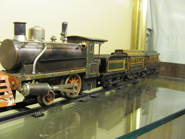 VINTAGE ANTIQUE TIN TOY LIVE STEAM ENGINE TRAIN LOCOMOTIVE CARETTE ...