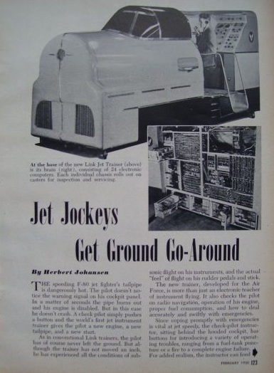 1950 US AIR FORCE Link FLIGHT JET TRAINER SIMULATOR AD  