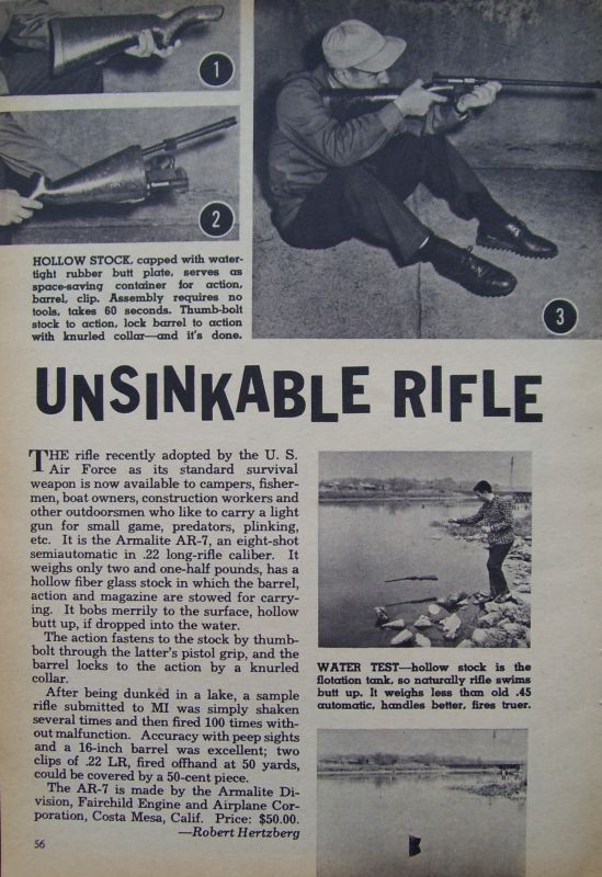 ArmaLite AR-7 1961 Unsinkable Rifle Ad - AR15.COM