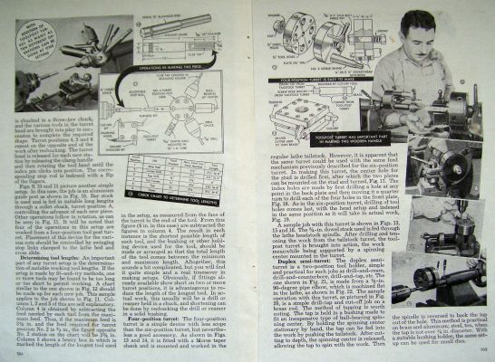 TAILSTOCK TURRETS 1946 Construction & Use Lathe PLANS  