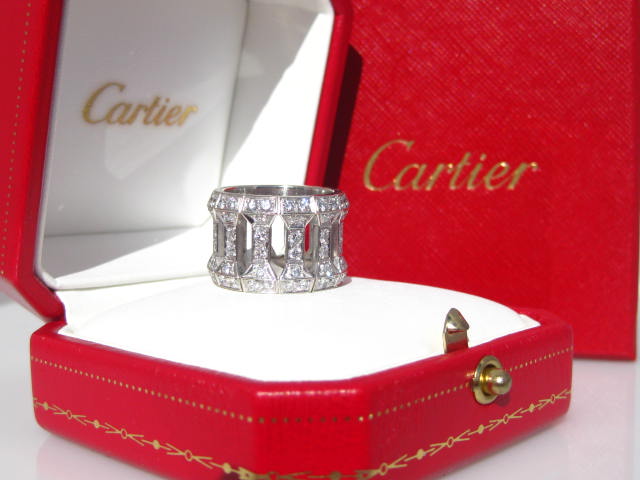 CARTIER 18K WHITE GOLD 96 DIAMOND 2.56CT ANTHALIA RING SIZE 6 $15,600. ...