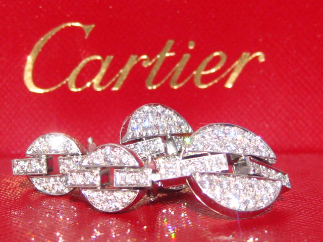 CARTIER HIMALIA ART DECO 1.92CT DIAMOND 18K WHITE GOLD EARRINGS BOX $ 