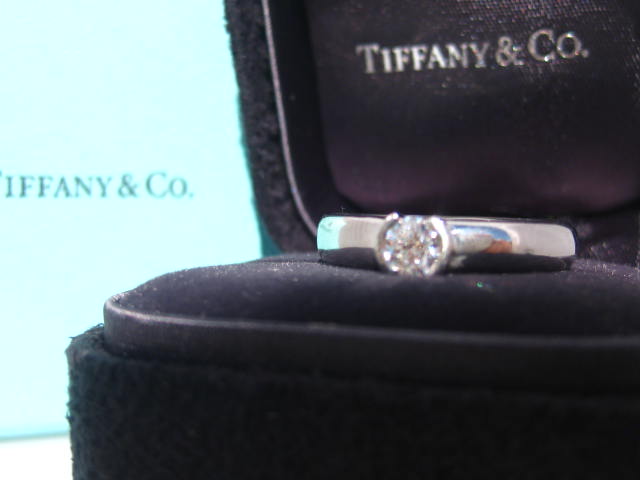 TIFFANY & CO. ETOILE PLATINUM ENGAGEMENT .53CT DIAMOND RING G VS1 SIZE 